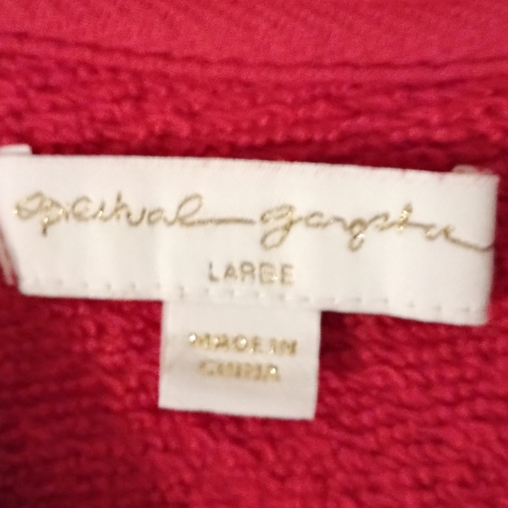 Spiritual Gangster x Peloton red & pink sweatshirt size large 100% cotton - Picture 6 of 10